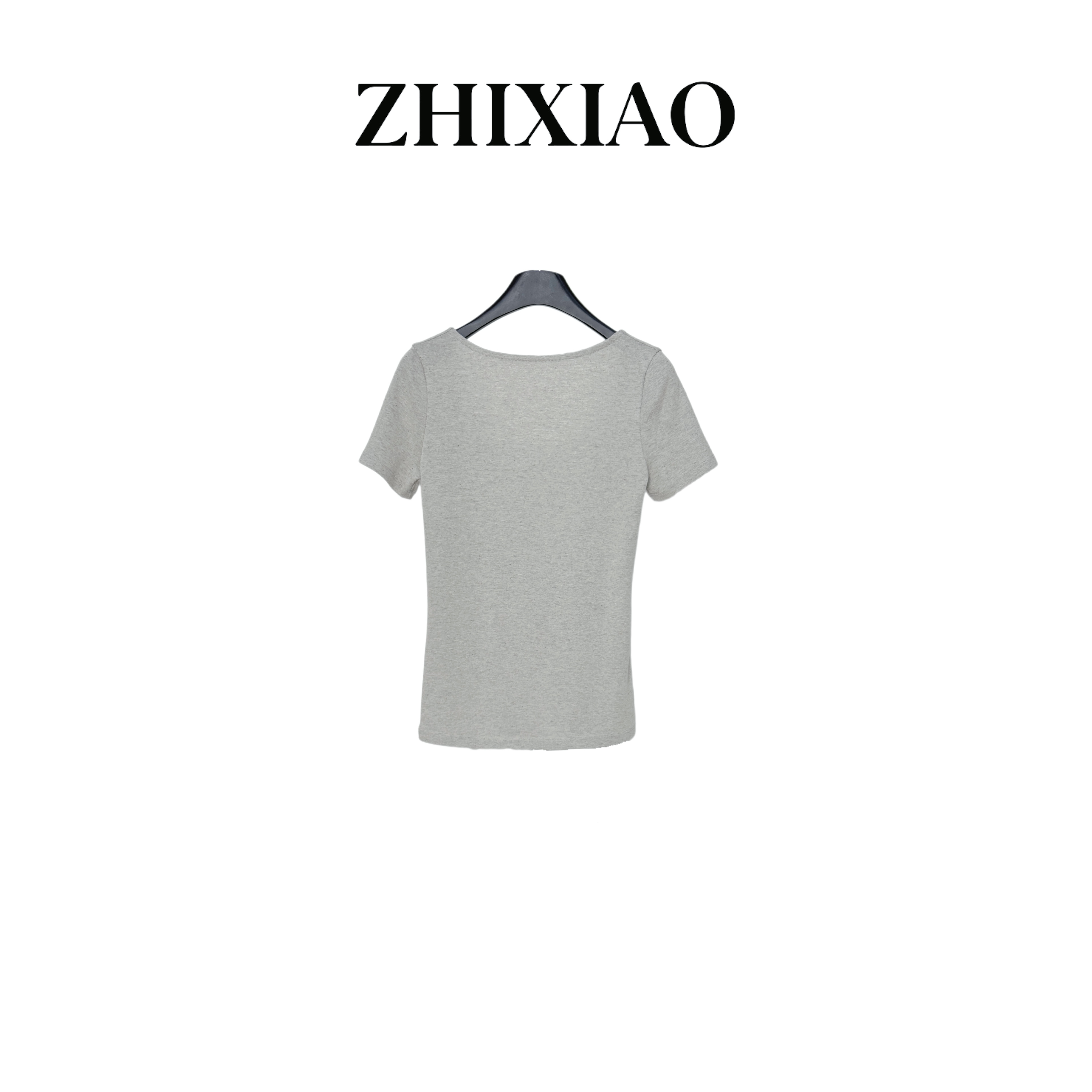 【ZHIXIAO】夏季新款：大U领短袖上衣58545