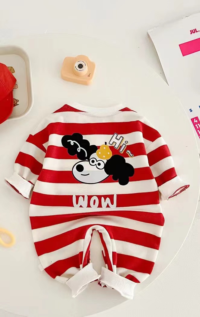【新品】森系可爱风短爬通用春秋季哈衣爬服幼儿婴儿连体衣