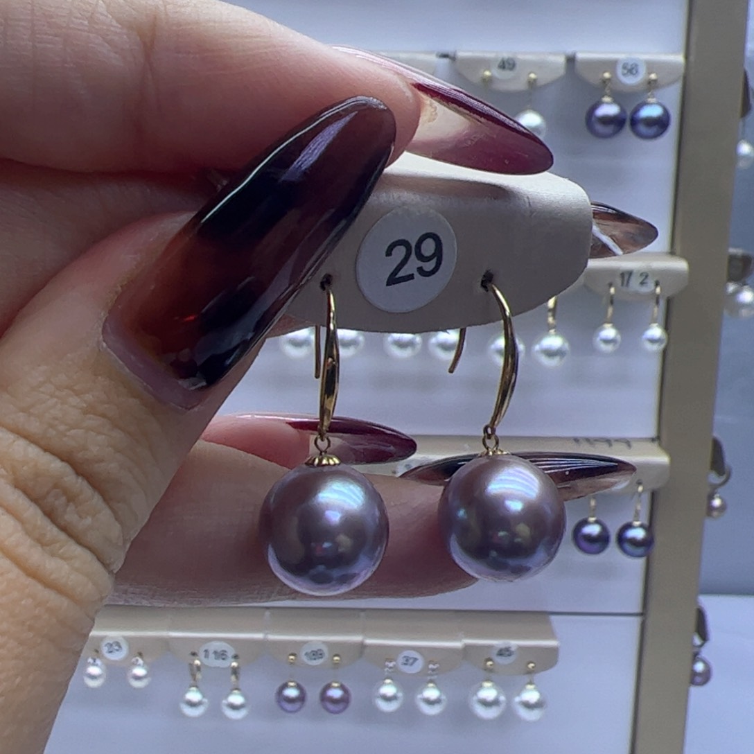 淡水珍珠耳饰18K金镶嵌