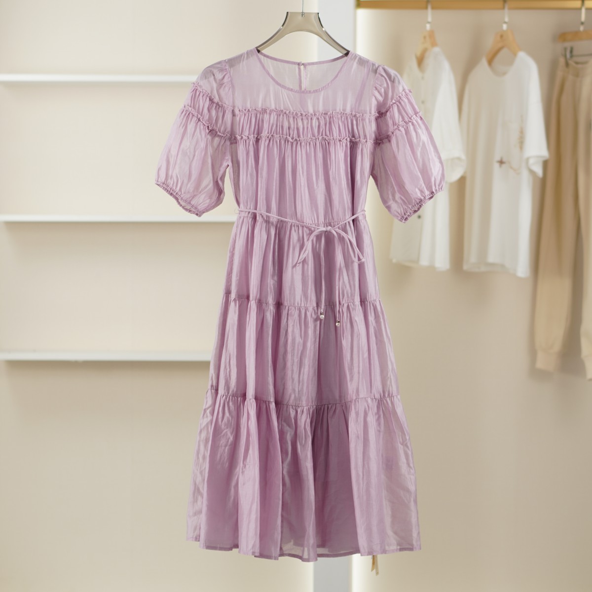 麦迪尚品【衣X】5042396莱赛尔天丝连衣裙两套装内搭夏季女装新款