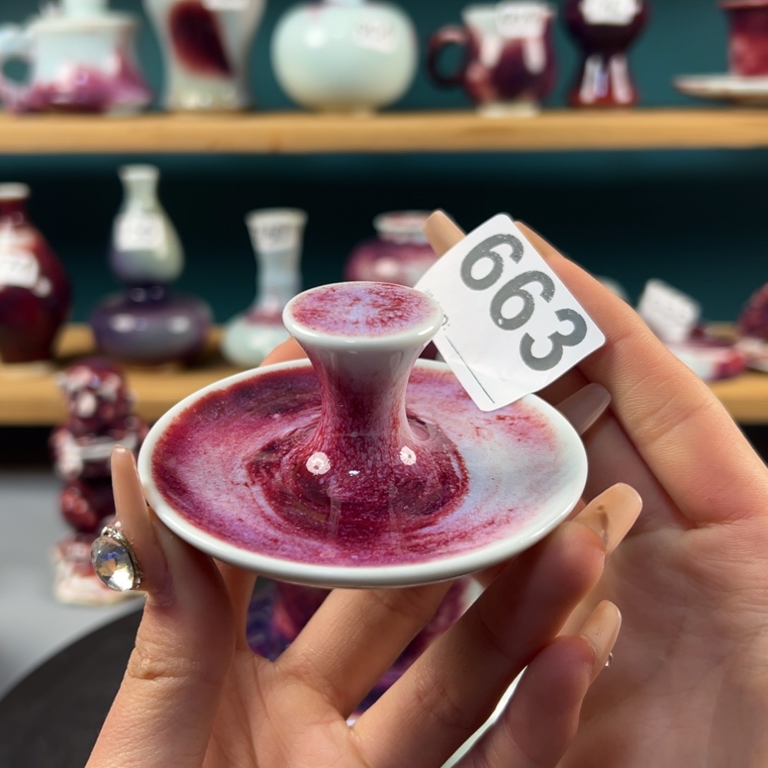 瓷片全品无暇盖置玉石釉纯手工