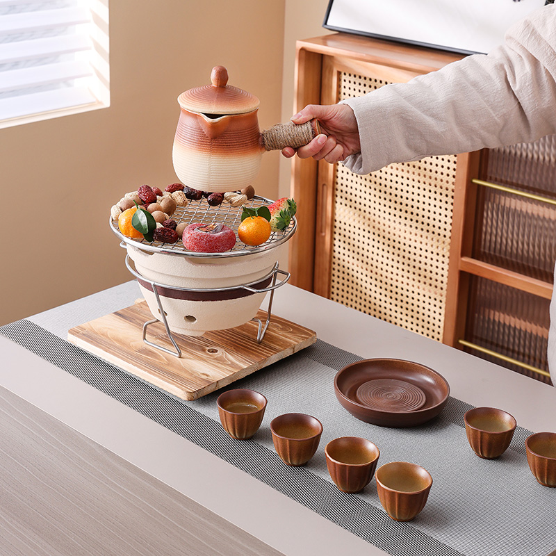 特大号24cm炭火炉子围炉煮茶器全套装烤奶罐罐壶干烧室内户外烧烤