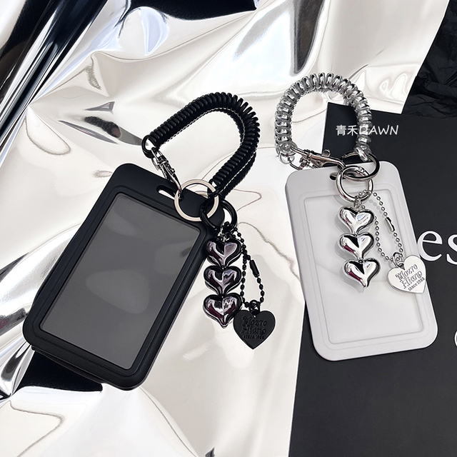 新款推荐ins风屁桃卡套钥匙扣一体公交校园卡门禁小卡片工牌证件