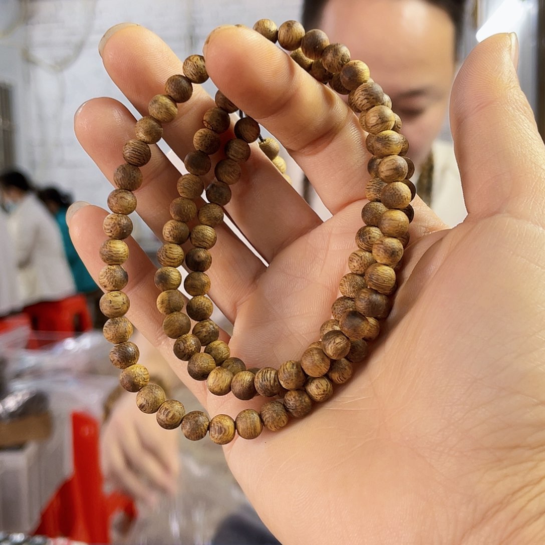 沉香手串野生黑棋圆珠长串0.6/10克多样性发一