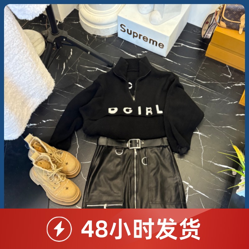 【送重工腰带秋冬】女新款时尚简约高腰显瘦皮裙D25 120304