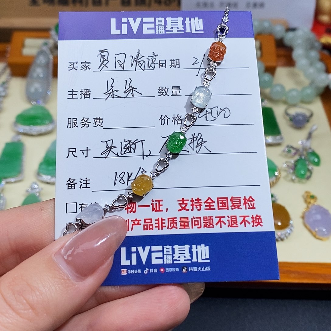 翡翠颈饰18K金镶嵌夏**凉翡翠