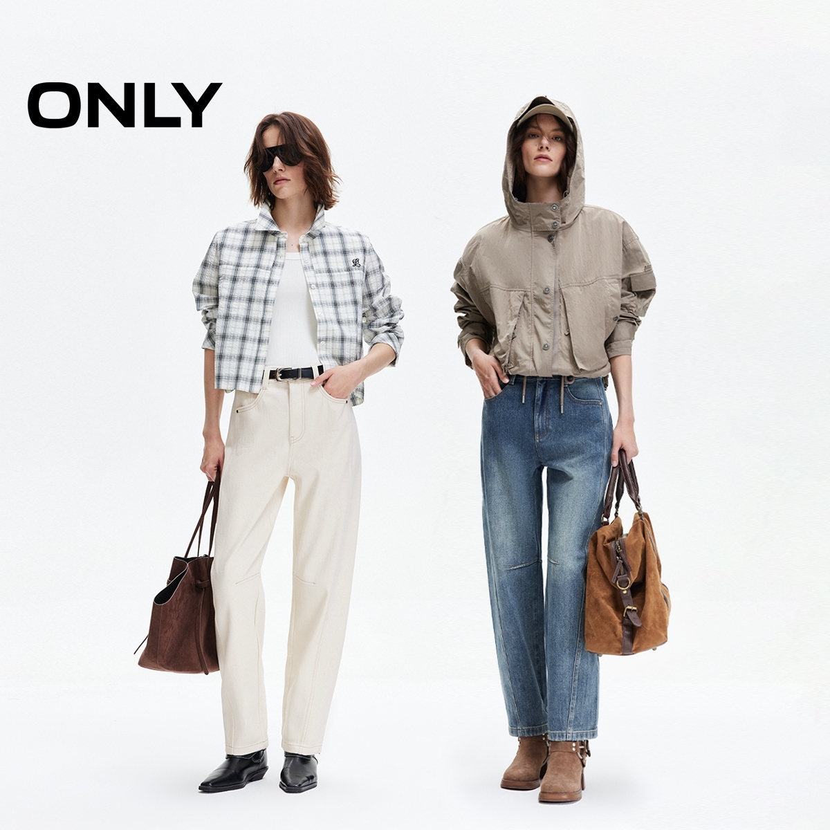 ONLY2025秋季新款松弛慵懒感中腰男友裤九分裤牛仔裤女|125349023