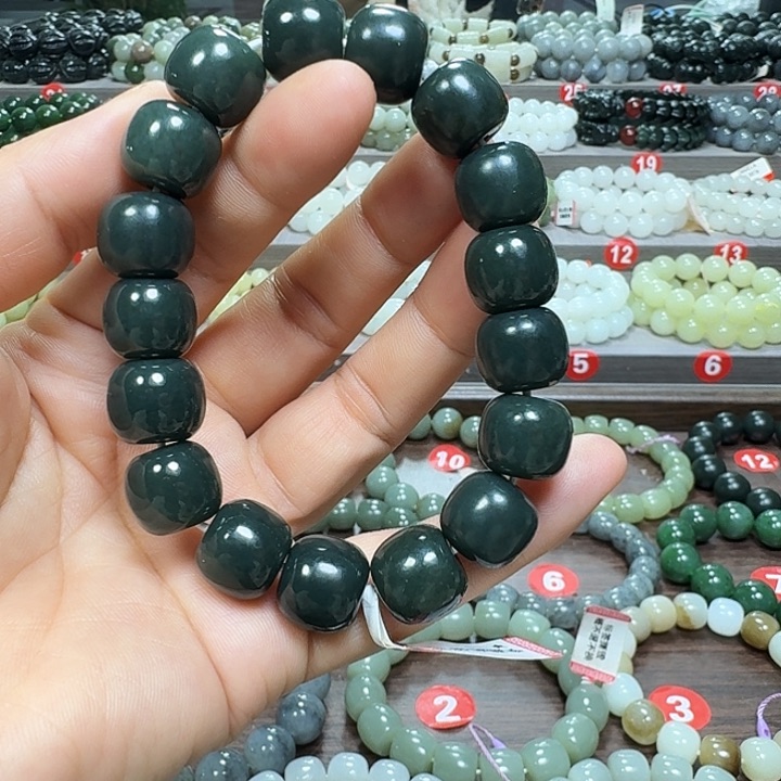 未镶嵌手链和田玉新疆沙枣青老型卡14