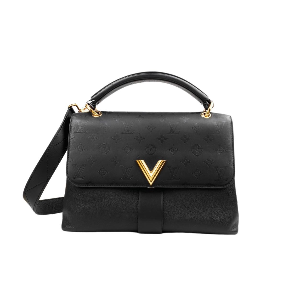 95新 LouisVuitton/路易威登 Chain 黑金手提单肩斜挎包