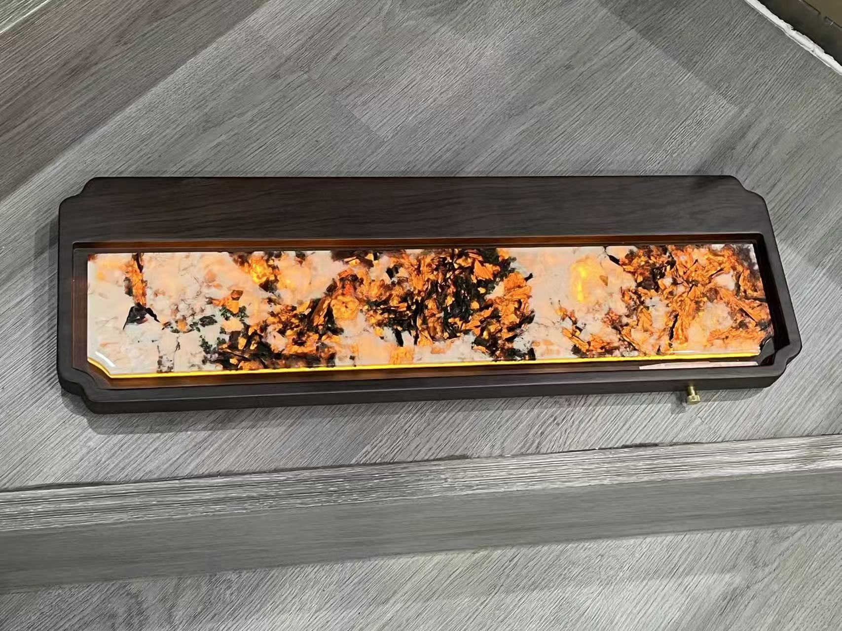 纯天然奢石发光奢石透光茶盘干泡湿泡茶具耐高温不吃茶水雪山蓝