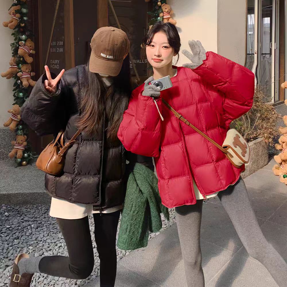 冬装新款欧货休闲短中长款羽绒外套厚绒2310款