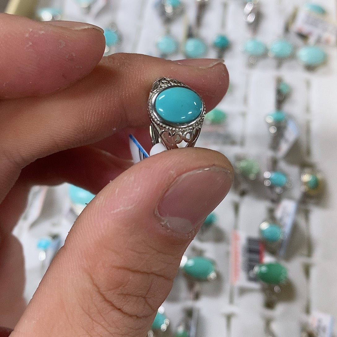 绿松石珠宝奇石银S925镶嵌