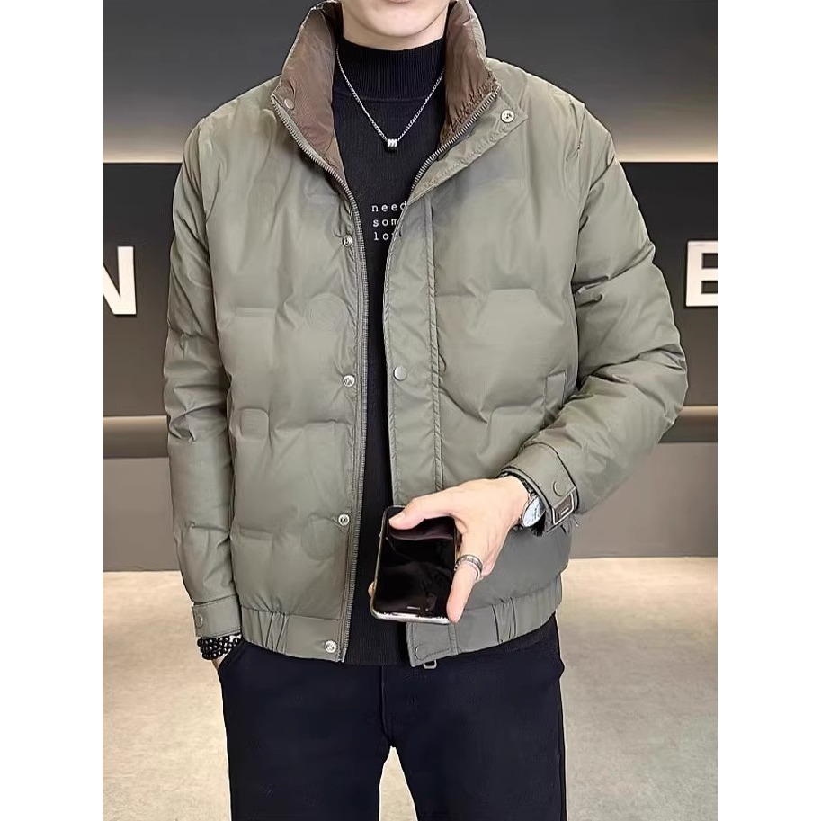男士冬季羽服新款时尚立领百搭保暖外套帅气轻薄时尚男装