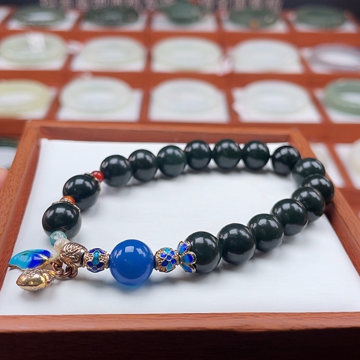 手串未镶嵌和田玉青海青