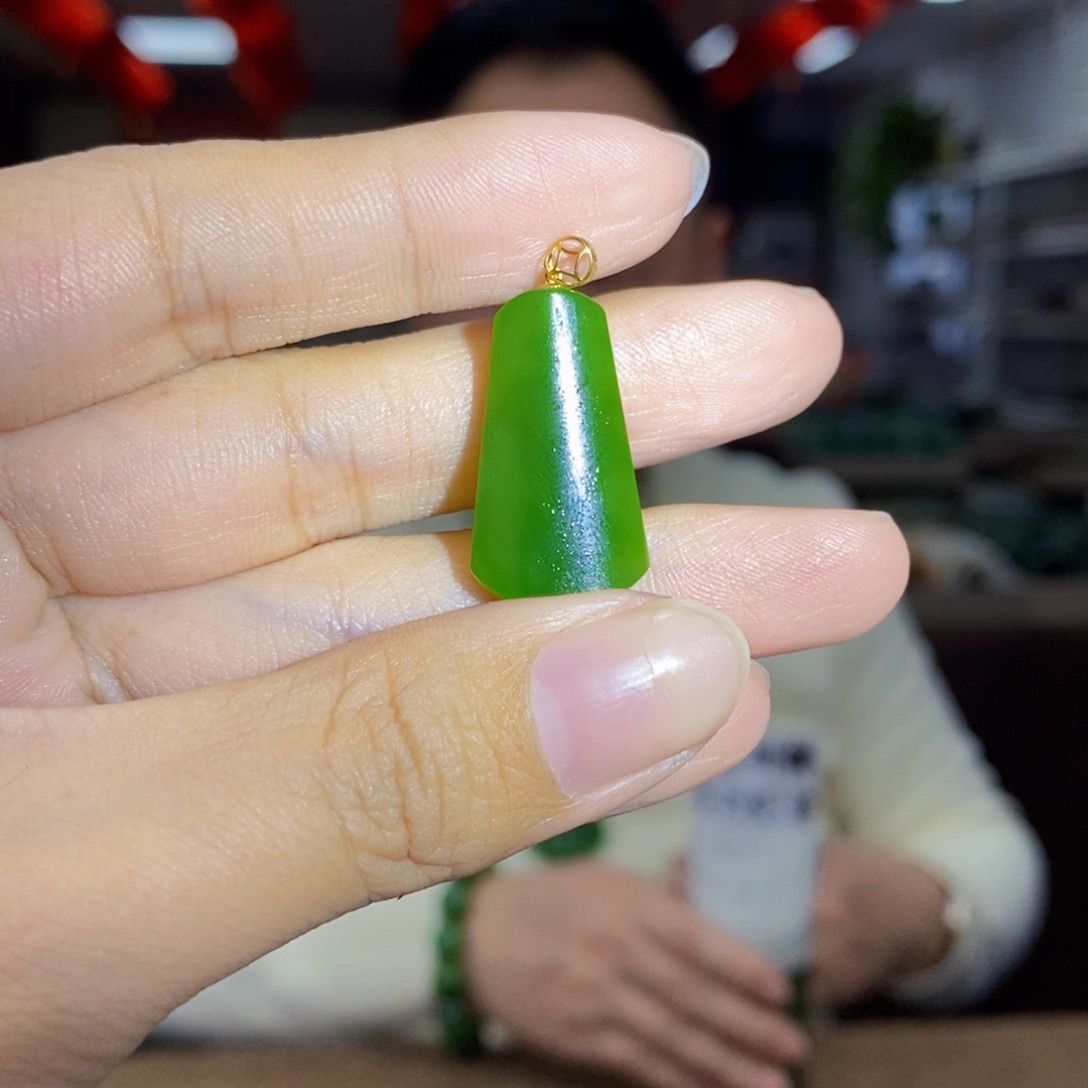 和田玉颈饰18K金镶嵌拍一发一，多样性发货