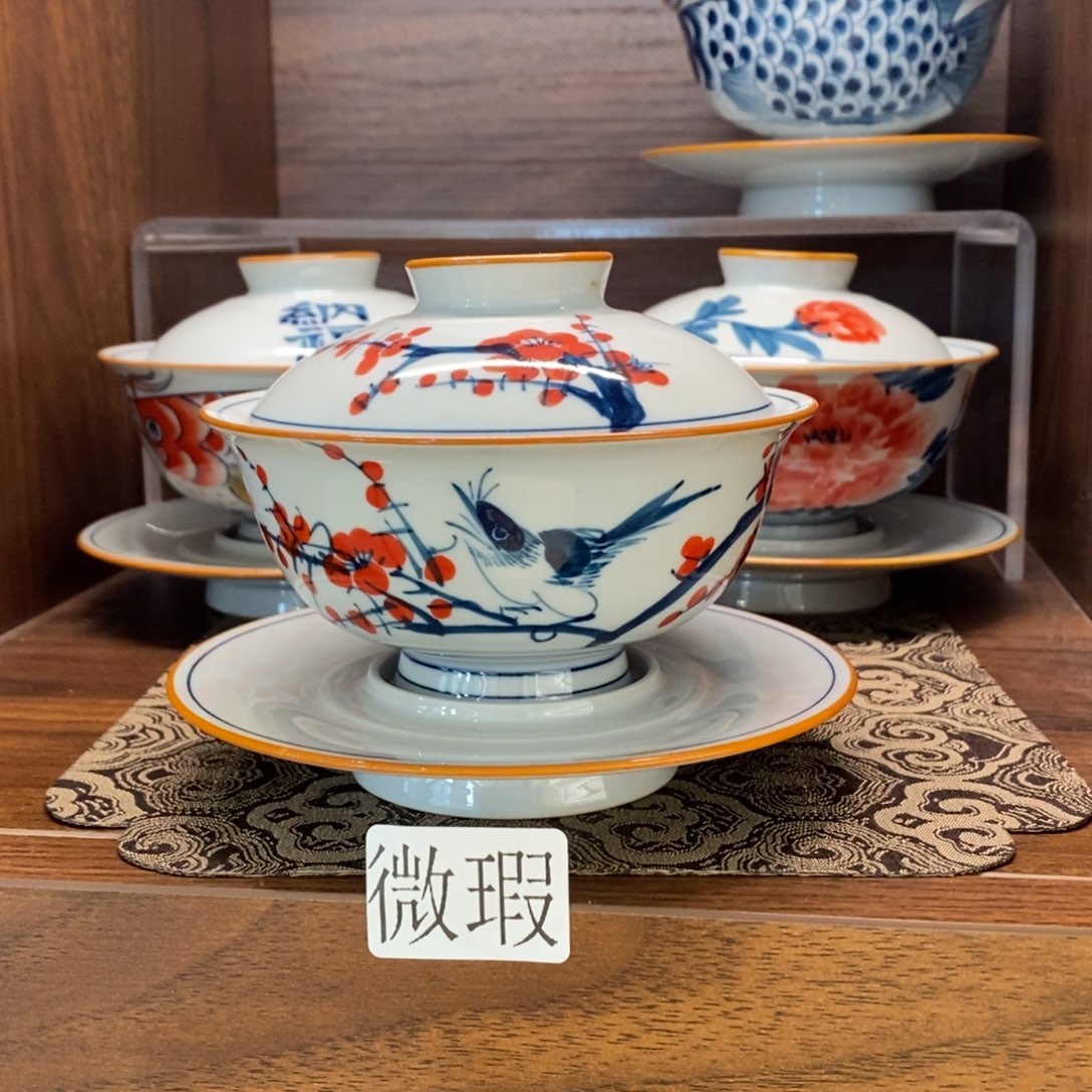 釉下彩老陶泥手工绘制