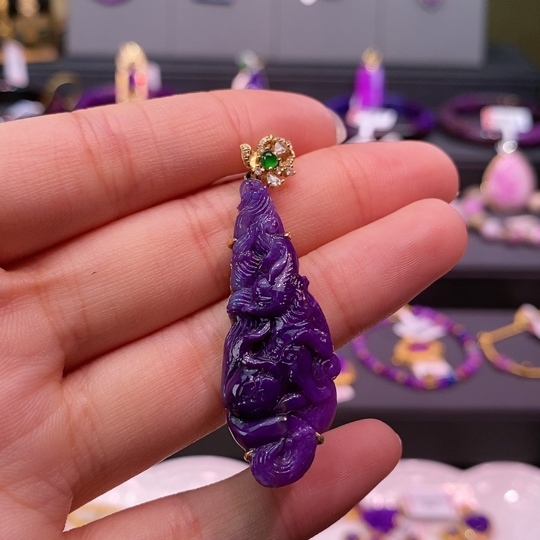 苏纪石（舒俱来）18K金镶嵌吊坠(不含链)