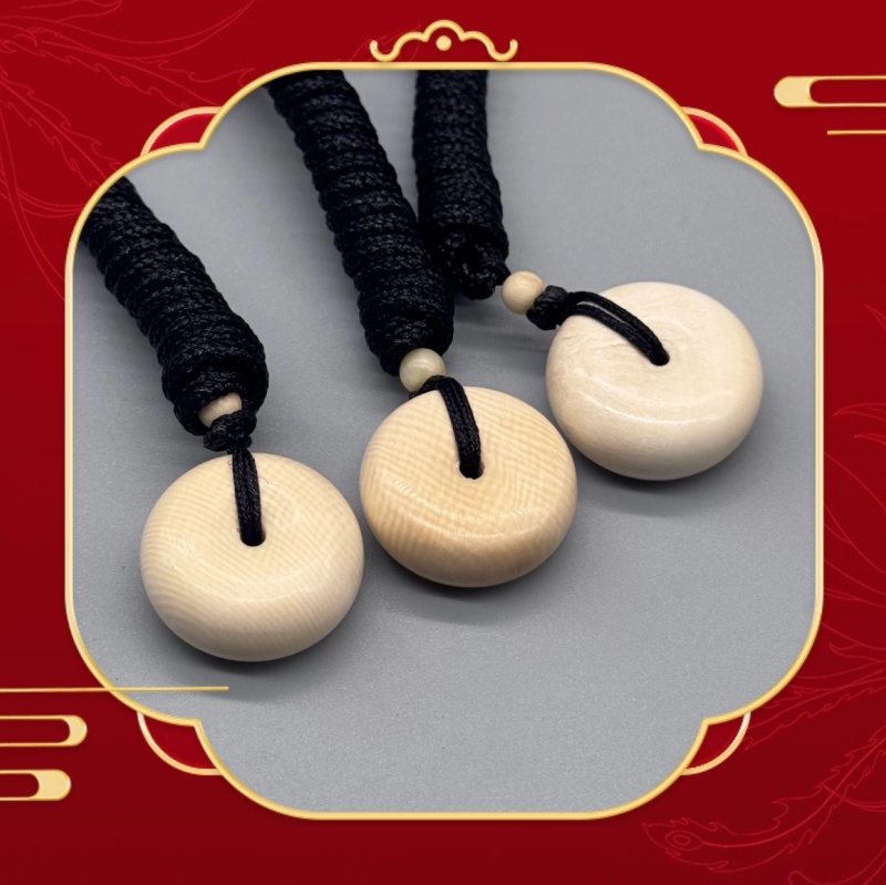 上古冰川猛犸象牙平安扣面包圈吊坠保真冰料原色满纹挂件项链