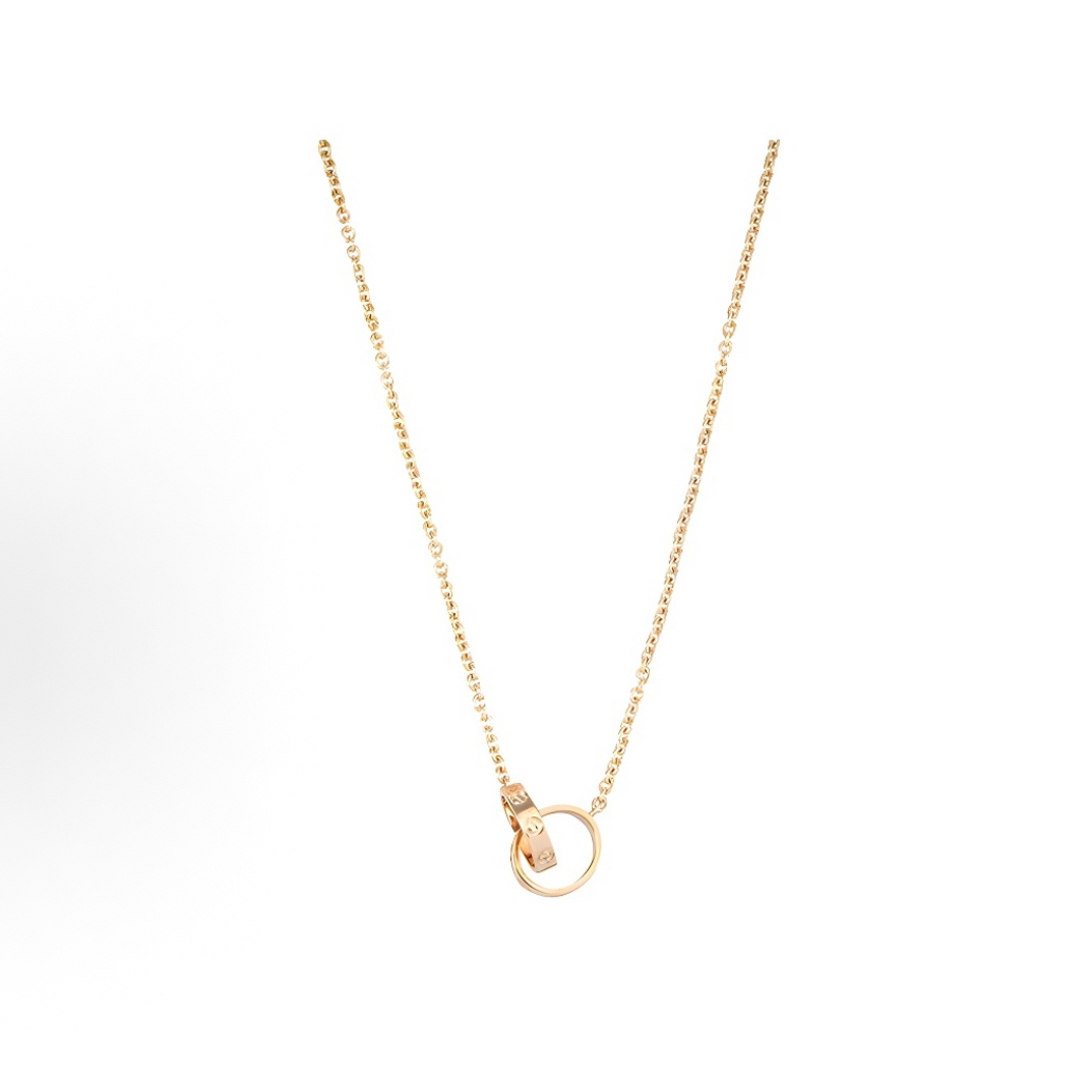 99新 Cartier/卡地亚 Cartier 卡地亚Love系列玫瑰金双环项链