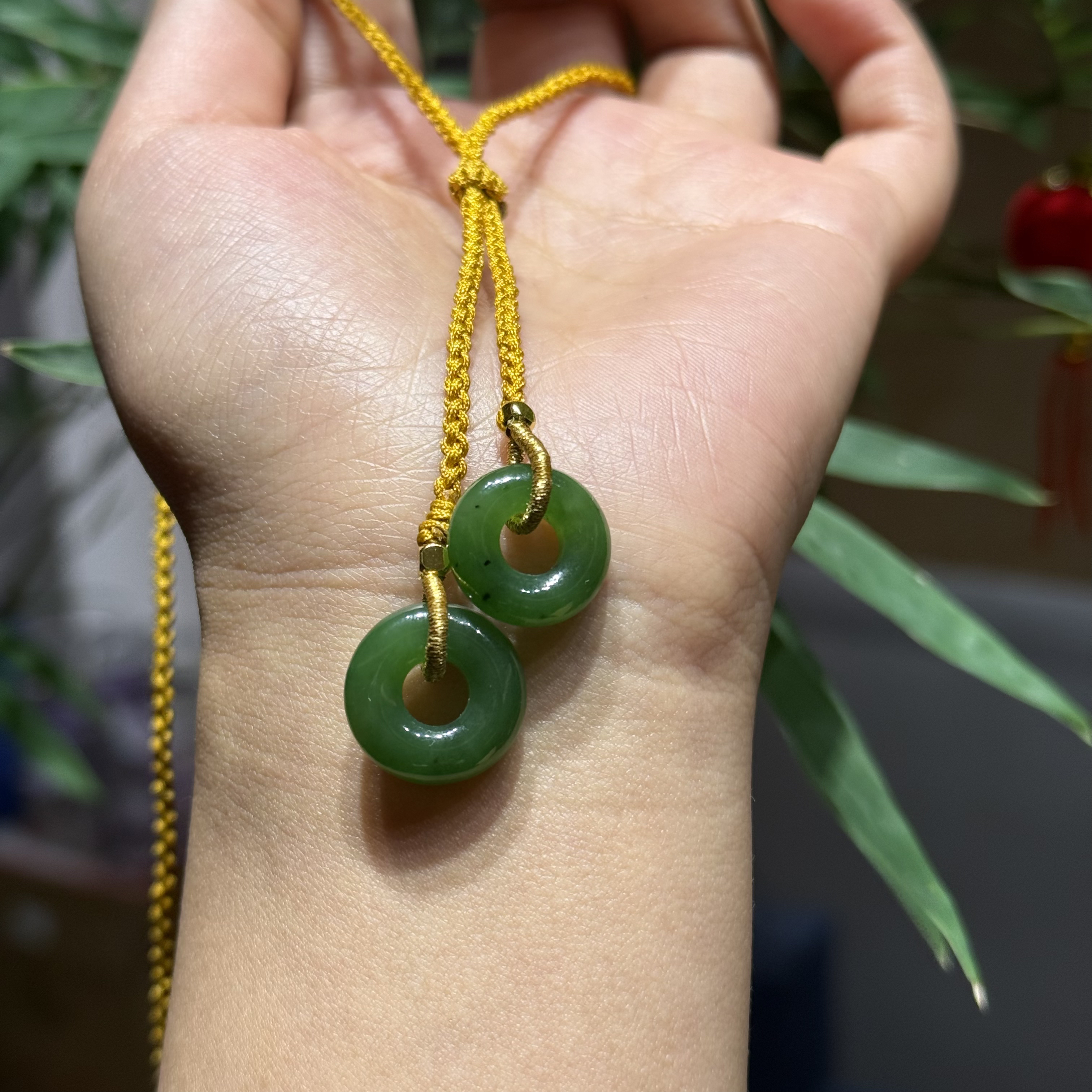 和田玉颈饰未镶嵌俄料碧玉甜甜圈豹哥 拍一发一套