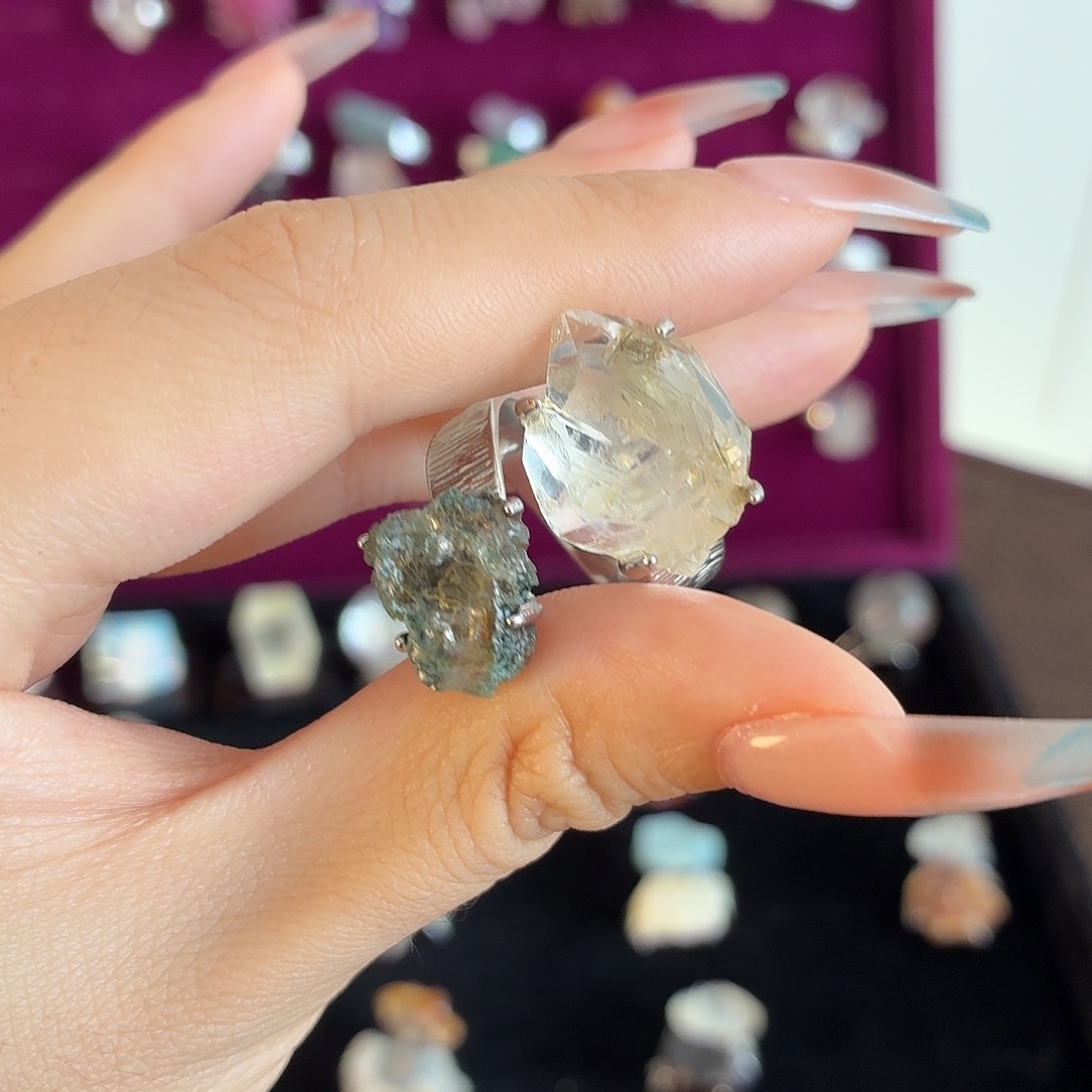 戒指烟晶银S925镶嵌