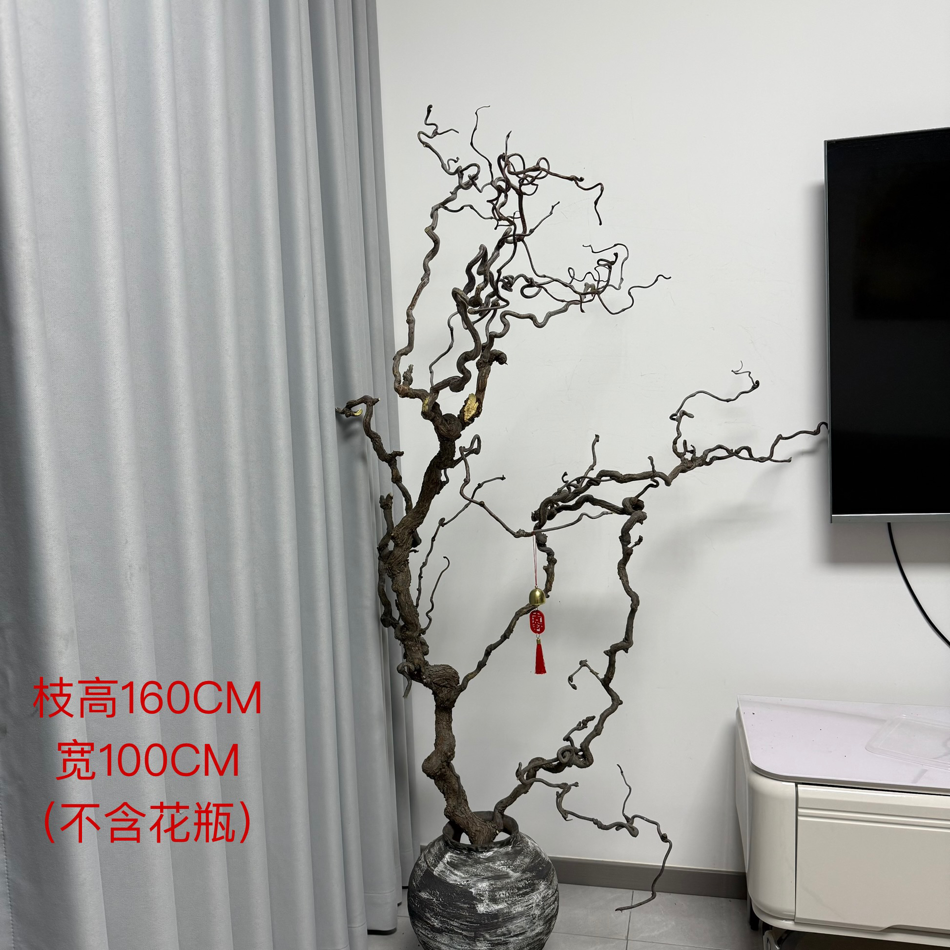 落地龙枣枝天然弯曲侘寂风禅意适合中式插花花艺造景及家居装饰 