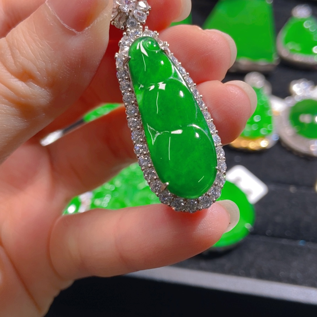 翡翠吊坠(不含链)银S925镶嵌