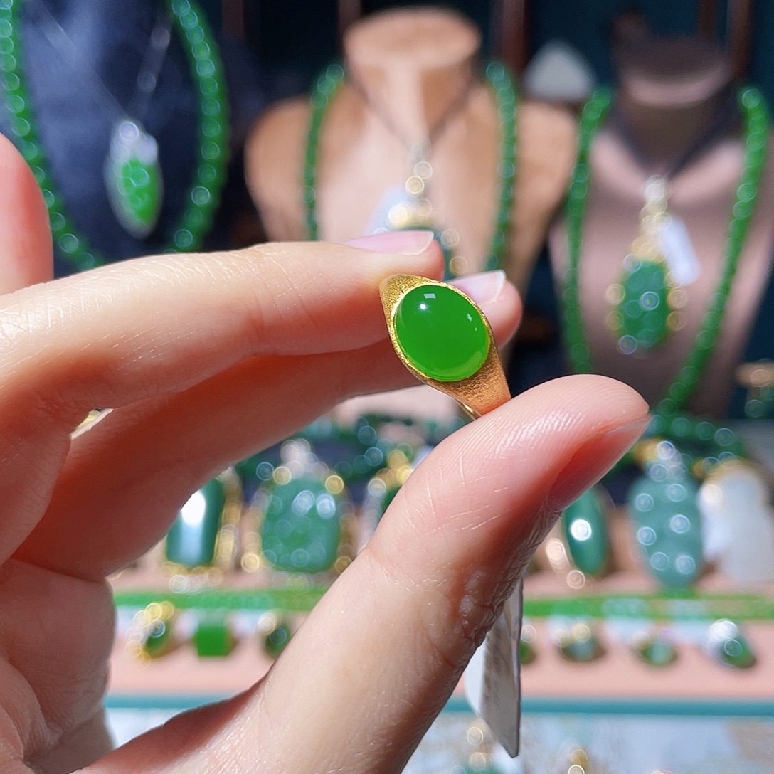 和田玉（碧玉）银S925镶嵌项链