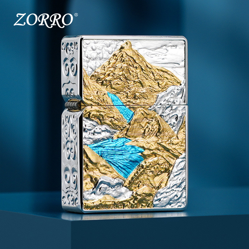 2025年新款  重甲浮雕金山银山防风打火机