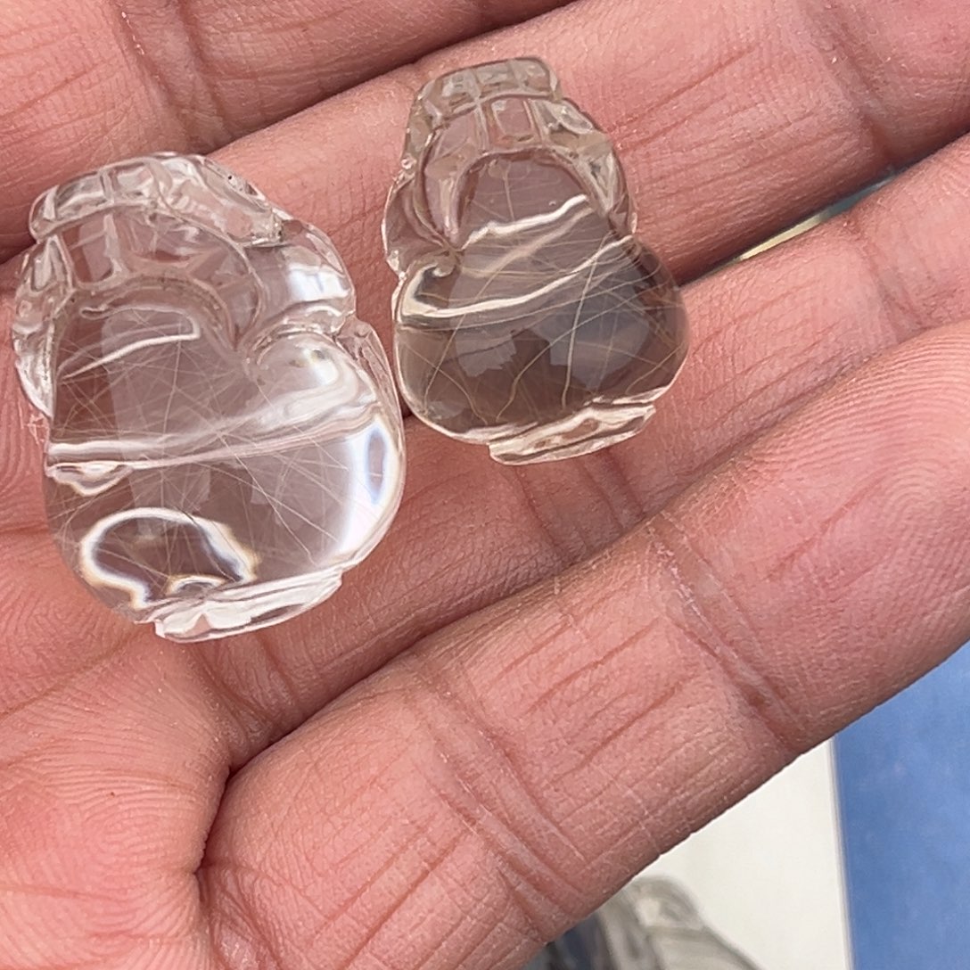 烟晶戒指银S925镶嵌觐*发晶貔貅