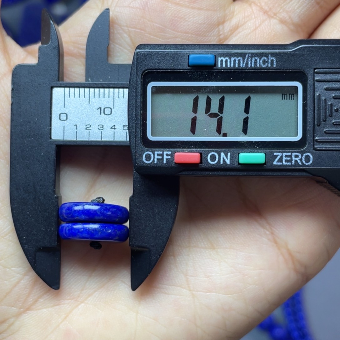 青金石未镶嵌14mm隔片配饰