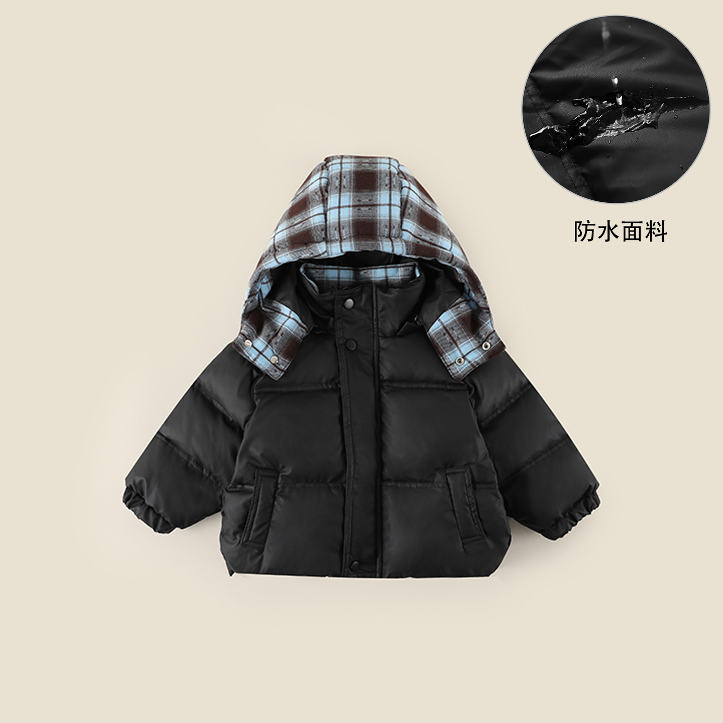 现货【90白鸭绒】儿童羽绒服冬季男童韩版帽子可拆防水外套AW057