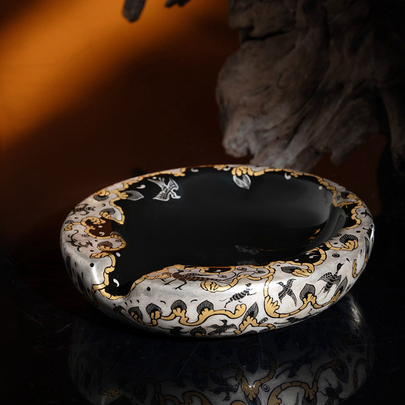 艺林堂 藏珍仿漆器错金银万物生圆