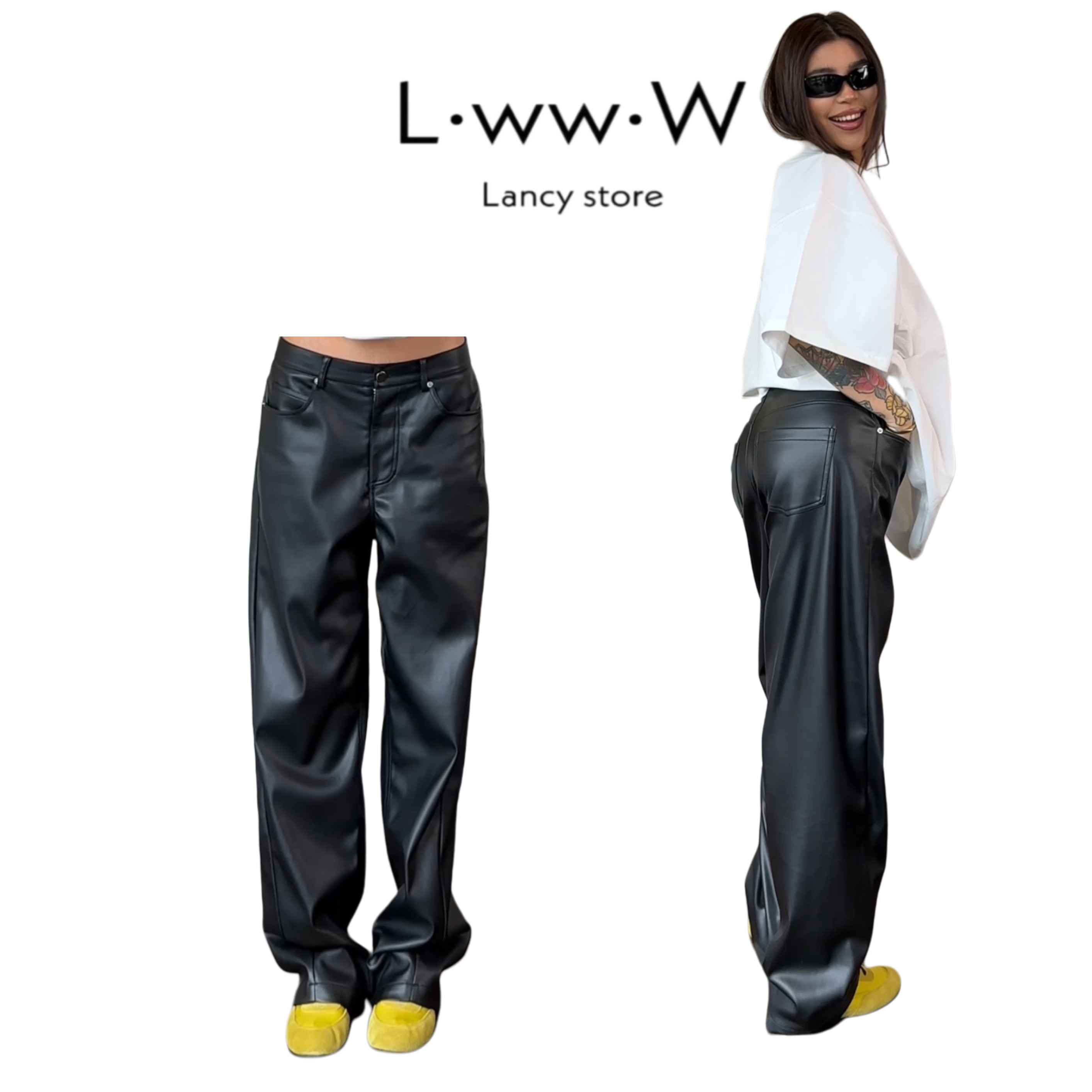 【皮弯刀】高级质感腔调十足低腰弯刀裤