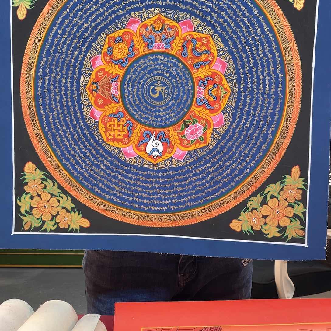 装裱画50×50手绘彩六字