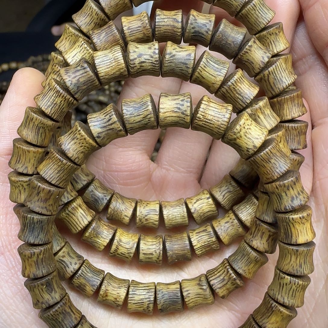 沉香碎屑沉香+99分沉白奇竹节珠单圈6克加多样性发一