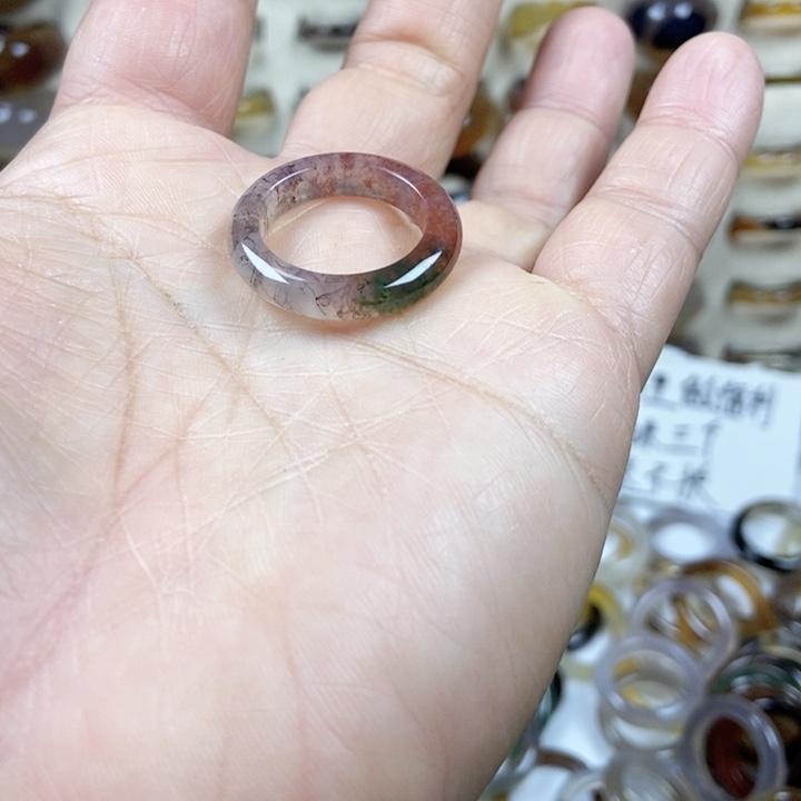 未镶嵌戒指玛瑙/玉髓小***牛不退不换