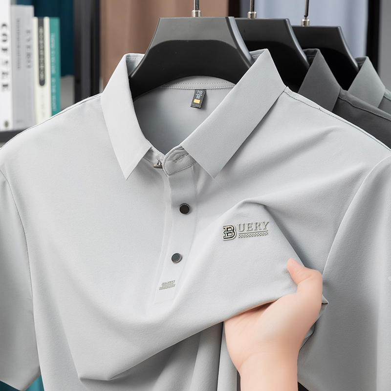 2025夏季新款免烫防皱短袖POLO衫时尚中老年男装T恤品质商务休闲