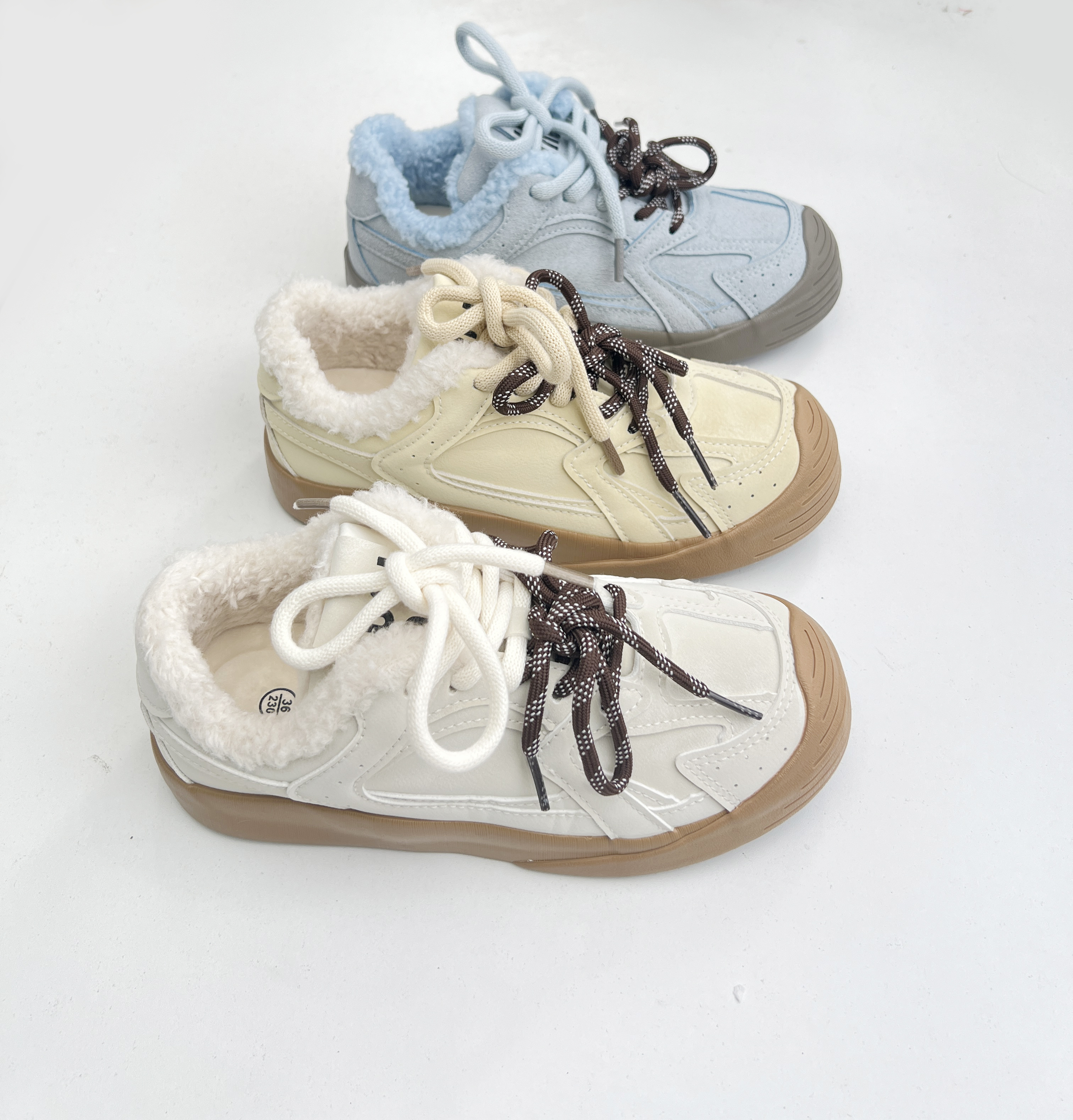 加绒德训小白鞋女厚底帆布鞋2025秋冬款棉鞋百搭运动休闲保暖板鞋