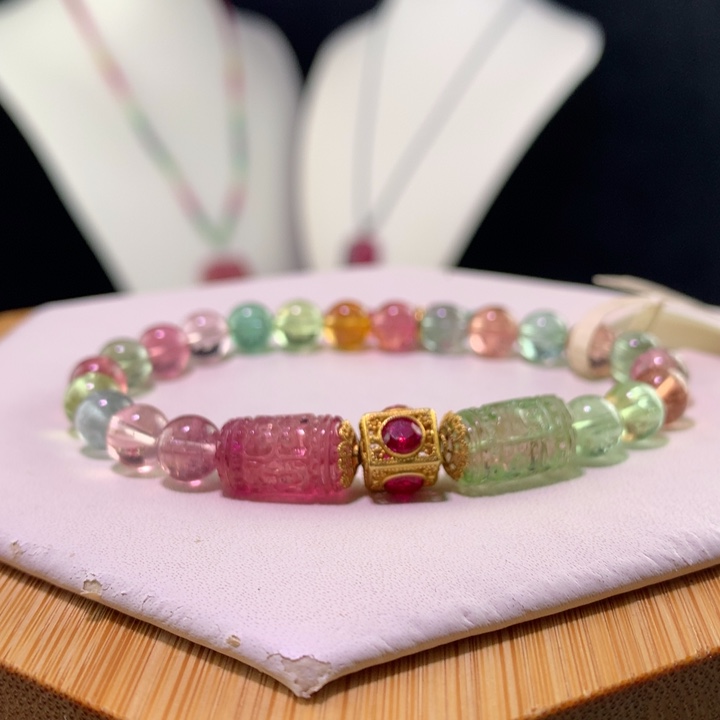 双色碧玺手链未镶嵌