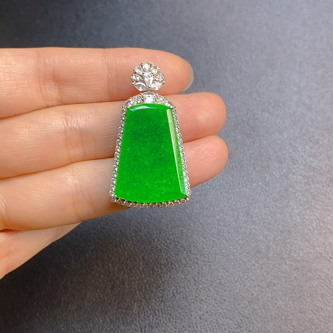 翡翠银S925镶嵌颈饰