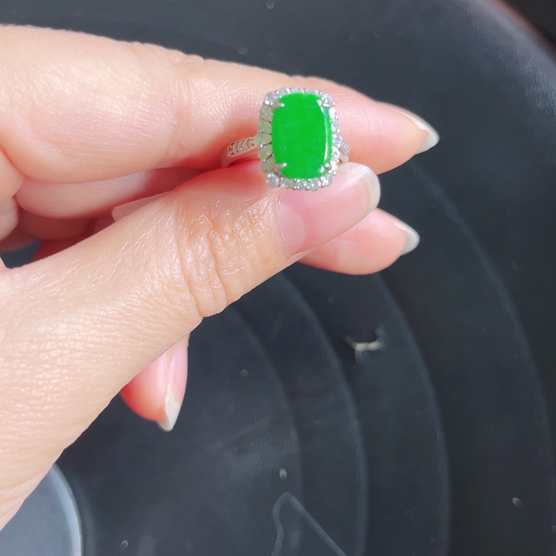 翡翠银S925镶嵌戒指