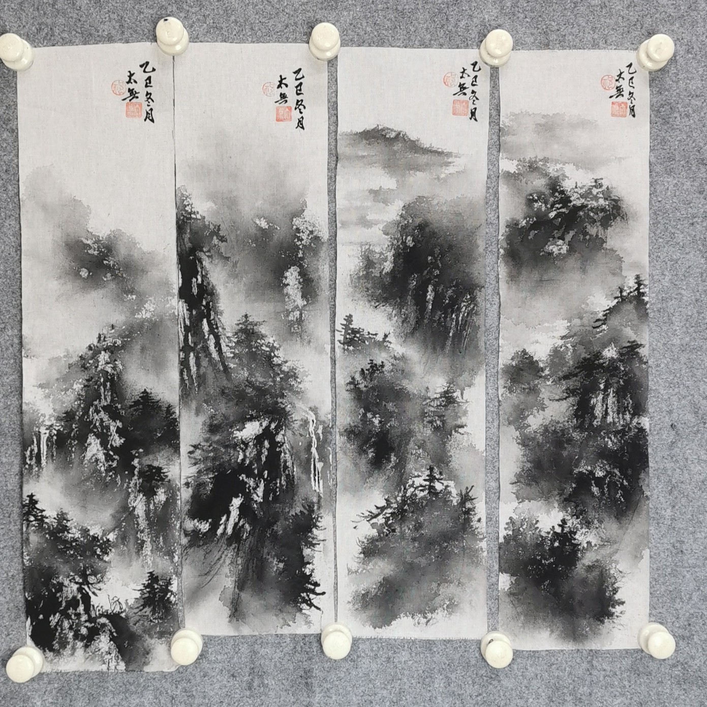 无框山水装饰画12*47cm，一张价，可选