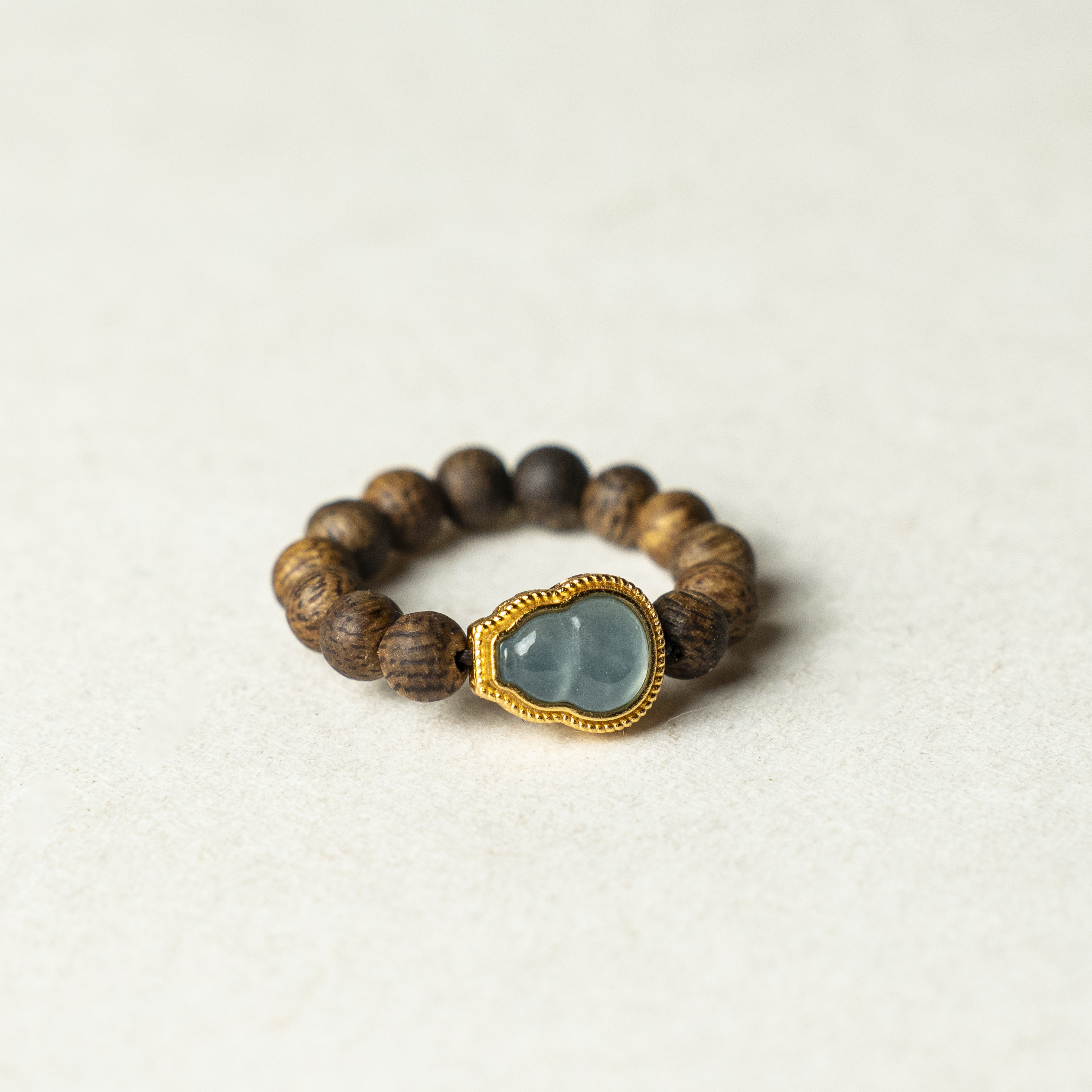 沉香【中国工艺】海南绿棋戒指