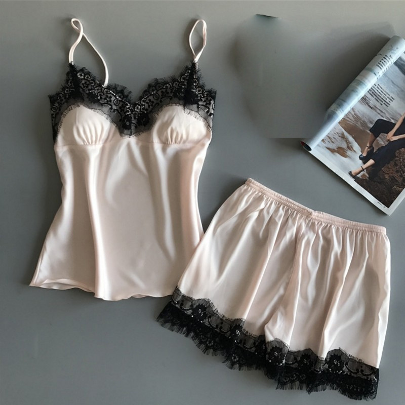 <撕柚>入梦冰丝薄款蕾丝睡衣-AW2001