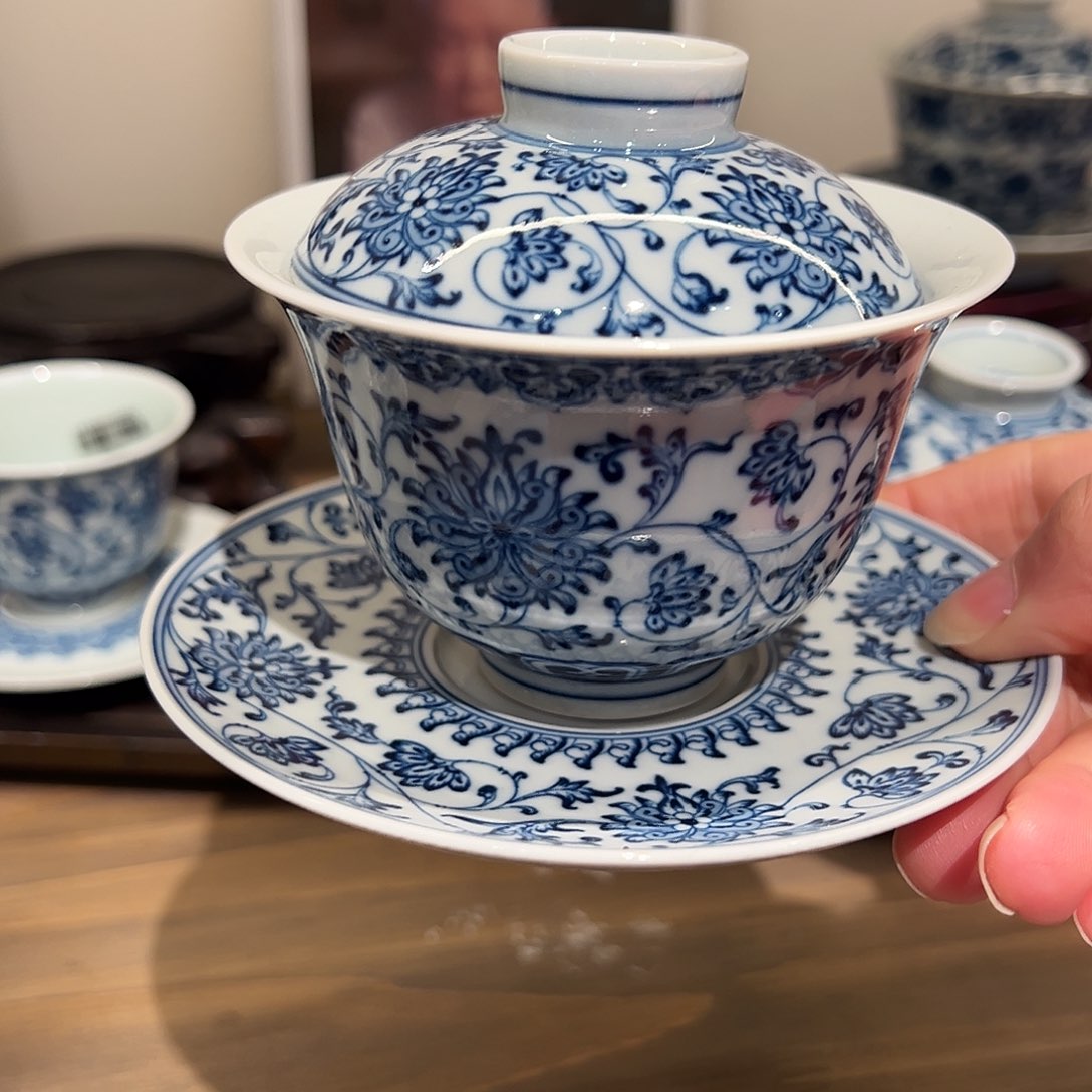 钟家窑柴窑三才盖碗