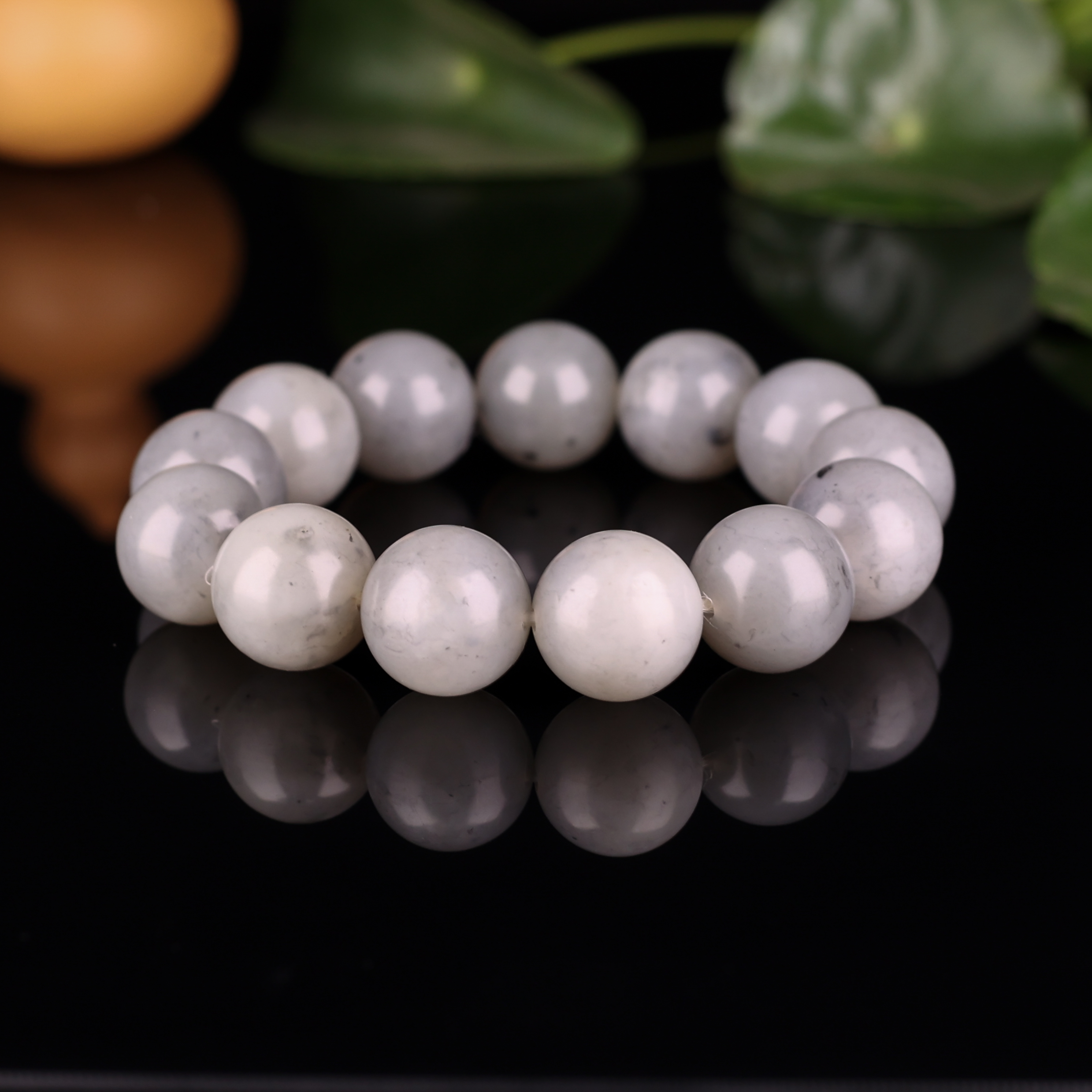 【18mm和田玉青花手串】116克新疆和田玉颗颗饱满细腻油润苏工打磨