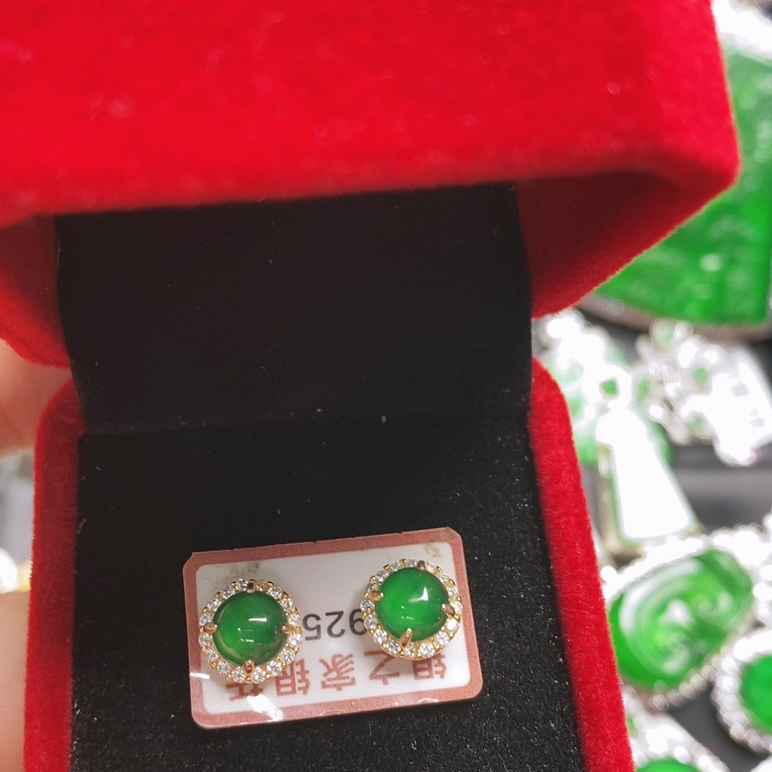 翡翠耳饰未镶嵌耳钉4