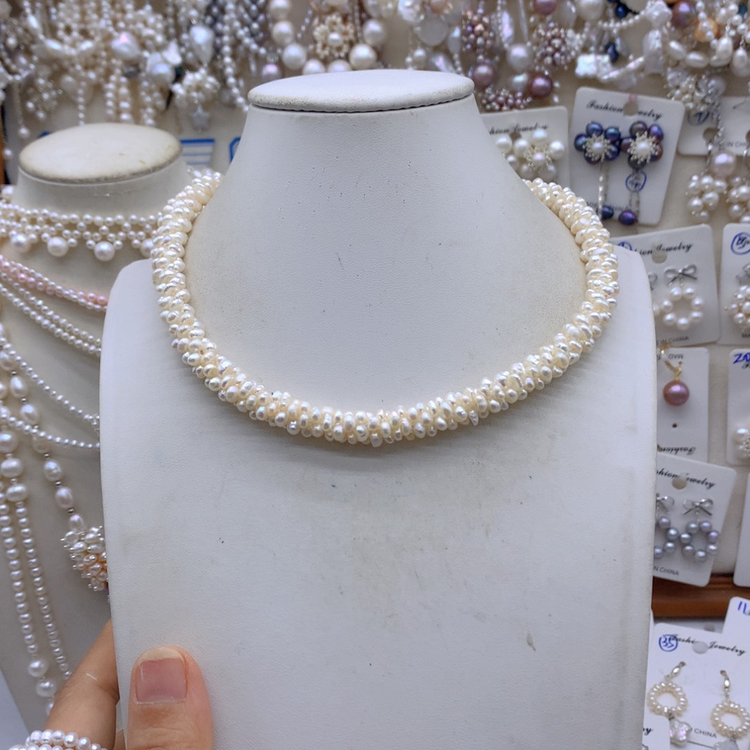 饰***晴银S925镶嵌淡水珍珠项链耳饰