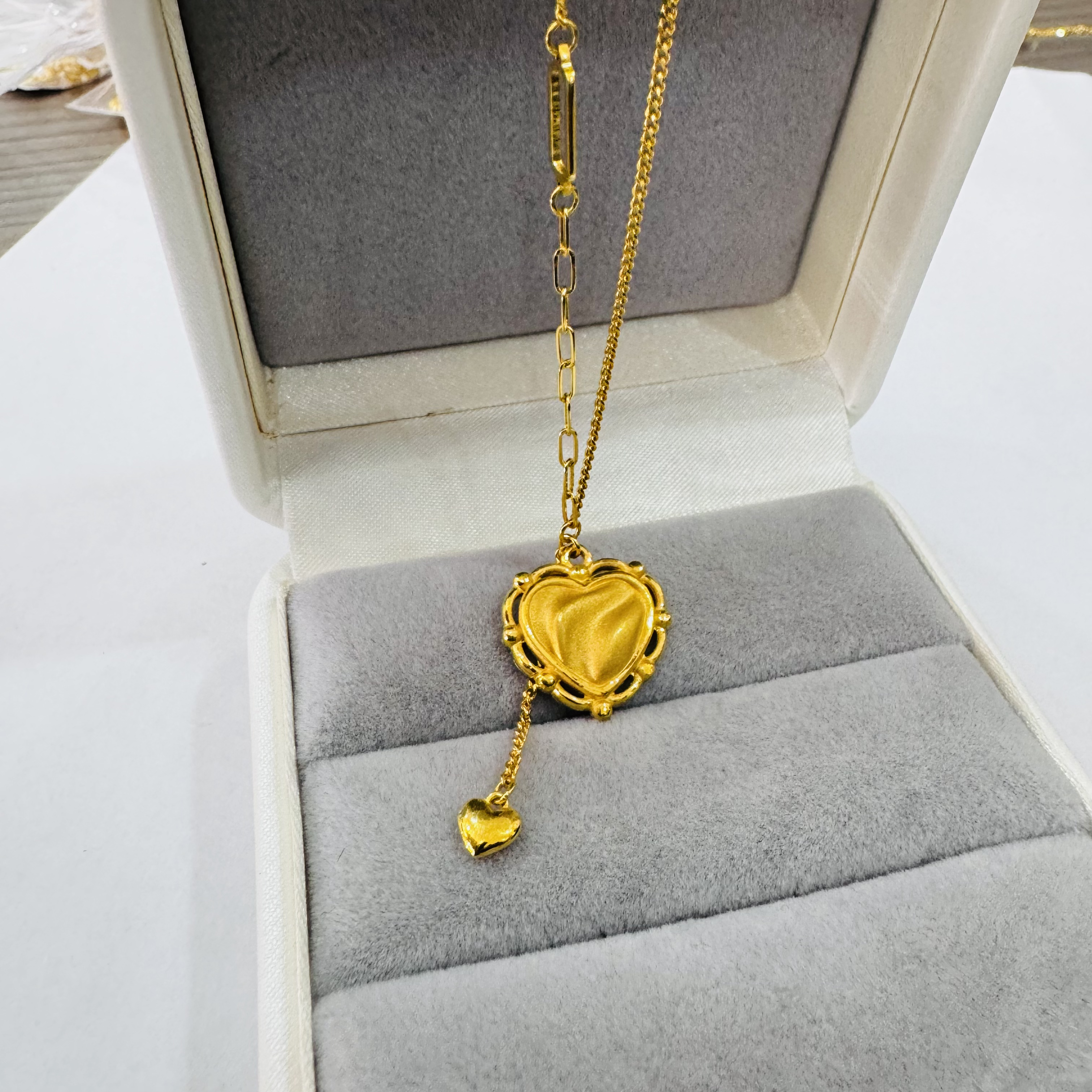 【艺馨专享】足金999饰品 爱心黄金套链 7.45 GP